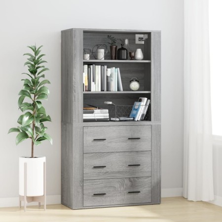 Aparador alto de madera contrachapada gris Sonoma de vidaXL, Aparadores - Ref: Foro24-3185397, Precio: 149,81 €, Descuento: %