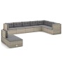 Set de muebles de jardín 9 pzas y cojines ratán sintético gris de vidaXL, Conjuntos de jardín - Ref: Foro24-3187221, Precio: ...