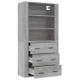 Aparador alto de madera contrachapada gris Sonoma de vidaXL, Aparadores - Ref: Foro24-3185397, Precio: 149,81 €, Descuento: %