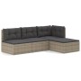 Set de muebles de jardín 4 pzas y cojines ratán sintético gris de vidaXL, Conjuntos de jardín - Ref: Foro24-3187189, Precio: ...