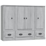 Tall highboard 3 pieces plywood gray Sonoma by vidaXL, Sideboards - Ref: Foro24-3185301, Price: 233,19 €, Discount: %