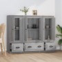 Tall highboard 3 pieces plywood gray Sonoma by vidaXL, Sideboards - Ref: Foro24-3185301, Price: 233,19 €, Discount: %