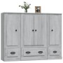 Tall highboard 3 pieces plywood gray Sonoma by vidaXL, Sideboards - Ref: Foro24-3185301, Price: 233,19 €, Discount: %