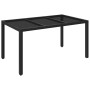 Mesa de jardín superficie de vidrio ratán PE negro 150x90x75 cm de vidaXL, Mesas de jardín - Ref: Foro24-319899, Precio: 175,...