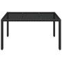 Garden table glass surface PE rattan black 150x90x75 cm by vidaXL, Garden tables - Ref: Foro24-319899, Price: 175,89 €, Disco...