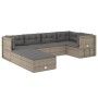 Set de muebles de jardín 7 pzas y cojines ratán sintético gris de vidaXL, Conjuntos de jardín - Ref: Foro24-3187231, Precio: ...