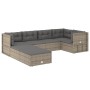 Set de muebles de jardín 7 pzas y cojines ratán sintético gris de vidaXL, Conjuntos de jardín - Ref: Foro24-3187231, Precio: ...