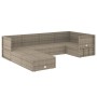 Set de muebles de jardín 7 pzas y cojines ratán sintético gris de vidaXL, Conjuntos de jardín - Ref: Foro24-3187231, Precio: ...