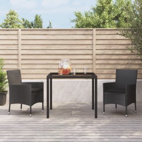 3-piece garden dining set with black synthetic rattan cushions by vidaXL, Garden sets - Ref: Foro24-3187324, Price: 198,66 €,...