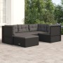 Set de muebles de jardín 5 pzas y cojines ratán sintético negro de vidaXL, Conjuntos de jardín - Ref: Foro24-3187111, Precio:...