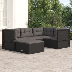 5-piece garden furniture set with black synthetic rattan cushions by vidaXL, Garden sets - Ref: Foro24-3187111, Price: 445,96...