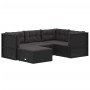 Set de muebles de jardín 5 pzas y cojines ratán sintético negro de vidaXL, Conjuntos de jardín - Ref: Foro24-3187111, Precio:...