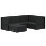 Set de muebles de jardín 5 pzas y cojines ratán sintético negro de vidaXL, Conjuntos de jardín - Ref: Foro24-3187111, Precio:...