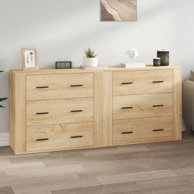 Sideboards 2 Stück Sonoma-Eichensperrholz von vidaXL, Sideboards - Ref: Foro24-3185410, Preis: 202,37 €, Rabatt: %