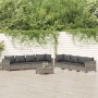 Set de muebles de jardín 9 pzas y cojines ratán sintético gris de vidaXL, Conjuntos de jardín - Ref: Foro24-3187268, Precio: ...