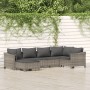 Set de muebles de jardín 6 pzas y cojines ratán sintético gris de vidaXL, Conjuntos de jardín - Ref: Foro24-3187291, Precio: ...