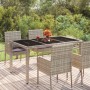 Mesa de jardín superficie de vidrio ratán PE gris 150x90x75 cm de vidaXL, Mesas de jardín - Ref: Foro24-319900, Precio: 169,0...