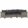 6-piece garden furniture set and gray synthetic rattan cushions by vidaXL, Garden sets - Ref: Foro24-3187291, Price: 471,09 €...