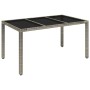 Mesa de jardín superficie de vidrio ratán PE gris 150x90x75 cm de vidaXL, Mesas de jardín - Ref: Foro24-319900, Precio: 169,0...