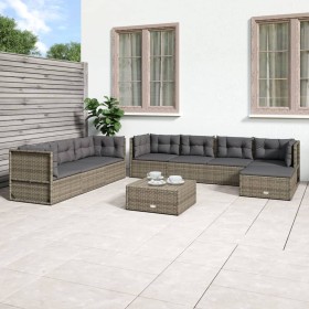 8-piece garden furniture set and gray synthetic rattan cushions by vidaXL, Garden sets - Ref: Foro24-3187177, Price: 675,99 €...