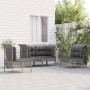 4-teiliges Gartenmöbel-Set und graue synthetische Rattankissen von vidaXL, Gartensets - Ref: Foro24-3187484, Preis: 206,99 €,...