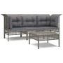 Set de muebles de jardín 4 pzas y cojines ratán sintético gris de vidaXL, Conjuntos de jardín - Ref: Foro24-3187475, Precio: ...