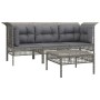 Set de muebles de jardín 4 pzas y cojines ratán sintético gris de vidaXL, Conjuntos de jardín - Ref: Foro24-3187475, Precio: ...