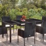 Mesa de jardín superficie de vidrio ratán PE negro 190x90x75 cm de vidaXL, Mesas de jardín - Ref: Foro24-319903, Precio: 221,...