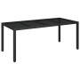 Mesa de jardín superficie de vidrio ratán PE negro 190x90x75 cm de vidaXL, Mesas de jardín - Ref: Foro24-319903, Precio: 221,...