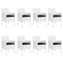 Set comedor para jardín 9 pzas y cojines ratán sintético blanco de vidaXL, Conjuntos de jardín - Ref: Foro24-3187345, Precio:...