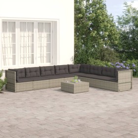 8-teiliges Gartenmöbel-Set und Kissen synthetisches Rattangrau von vidaXL, Gartensets - Ref: Foro24-3187208, Preis: 738,99 €,...