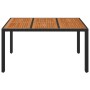 Garden table black PE rattan wooden surface 150x90x75 cm by vidaXL, Garden tables - Ref: Foro24-319901, Price: 181,89 €, Disc...