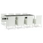 Set comedor para jardín 9 pzas y cojines ratán sintético blanco de vidaXL, Conjuntos de jardín - Ref: Foro24-3187346, Precio:...