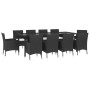 Set de comedor jardín 11 pzas con cojines ratán sintético negro de vidaXL, Conjuntos de jardín - Ref: Foro24-3187323, Precio:...