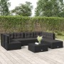 Set de muebles de jardín y cojines 7 pzas ratán sintético negro de vidaXL, Conjuntos de jardín - Ref: Foro24-3187156, Precio:...