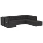 Set de muebles de jardín y cojines 7 pzas ratán sintético negro de vidaXL, Conjuntos de jardín - Ref: Foro24-3187156, Precio:...