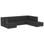 Set de muebles de jardín y cojines 7 pzas ratán sintético negro de vidaXL, Conjuntos de jardín - Ref: Foro24-3187156, Precio:...