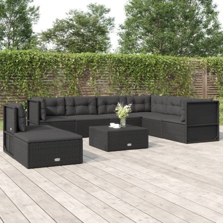 8-teiliges Gartenmöbel-Set und schwarze synthetische Rattankissen von vidaXL, Gartensets - Ref: Foro24-3187136, Preis: 680,66...