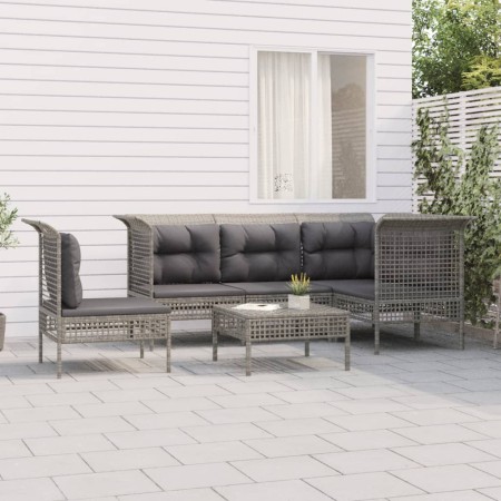 6-piece garden furniture set and gray synthetic rattan cushions by vidaXL, Garden sets - Ref: Foro24-3187523, Price: 367,49 €...