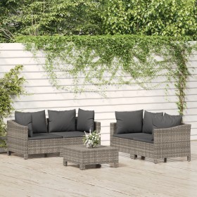 5-teiliges Gartenmöbel-Set und graue synthetische Rattankissen von vidaXL, Gartensets - Ref: Foro24-3187264, Preis: 429,63 €,...