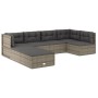 Set de muebles de jardín 7 pzas y cojines ratán sintético gris de vidaXL, Conjuntos de jardín - Ref: Foro24-3187236, Precio: ...