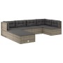 Set de muebles de jardín 7 pzas y cojines ratán sintético gris de vidaXL, Conjuntos de jardín - Ref: Foro24-3187236, Precio: ...