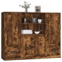 Hohes Sideboard, 3-teilig, geräuchertes Eichensperrholz von vidaXL, Sideboards - Ref: Foro24-3185316, Preis: 195,51 €, Rabatt: %