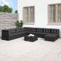 9-teiliges Gartenmöbel-Set und schwarze synthetische Rattankissen von vidaXL, Gartensets - Ref: Foro24-3187103, Preis: 721,32...