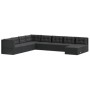 Set de muebles de jardín 9 pzas y cojines ratán sintético negro de vidaXL, Conjuntos de jardín - Ref: Foro24-3187103, Precio:...