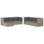 Set de muebles de jardín 7 pzas y cojines ratán sintético gris de vidaXL, Conjuntos de jardín - Ref: Foro24-3187247, Precio: ...