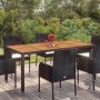 Mesa de jardín superficie de madera ratán PE negro 190x90x75 cm de vidaXL, Mesas de jardín - Ref: Foro24-319905, Precio: 168,...