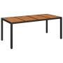 Mesa de jardín superficie de madera ratán PE negro 190x90x75 cm de vidaXL, Mesas de jardín - Ref: Foro24-319905, Precio: 168,...