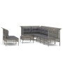 Set de muebles de jardín 9 pzas y cojines ratán sintético gris de vidaXL, Conjuntos de jardín - Ref: Foro24-3187540, Precio: ...