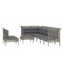 Set de muebles de jardín 9 pzas y cojines ratán sintético gris de vidaXL, Conjuntos de jardín - Ref: Foro24-3187540, Precio: ...